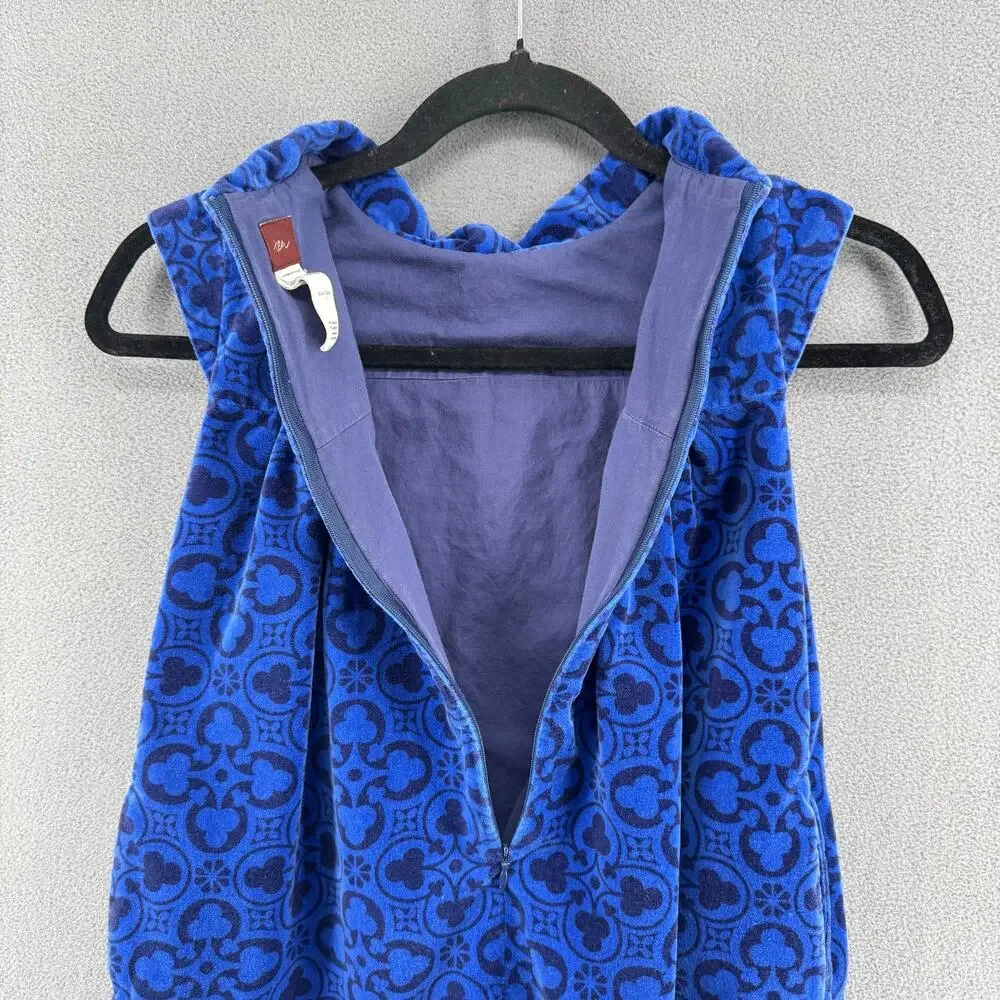 Tea Collection Blue‎ Velvet Patterned Dress Girls 7 Pockets Soft Sleeveless